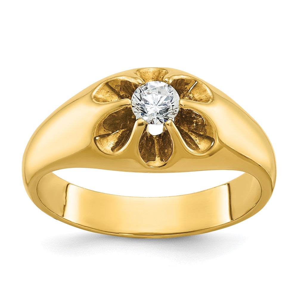 14K Gelbgold Herren-Ring mit 0,25K Diamanten, komplett besetzt