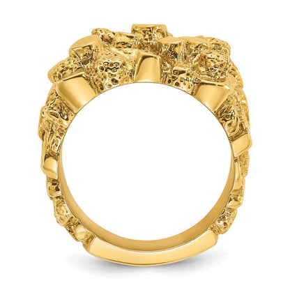 14K Gelbgold Herren-Nuggetring