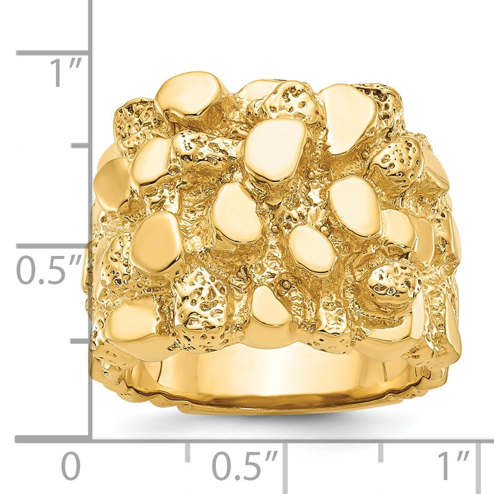 14K Gelbgold Herren-Nuggetring