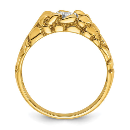 14K Gelbgold Herren-Ring mit Diamant-Nugget, 0,16 ct