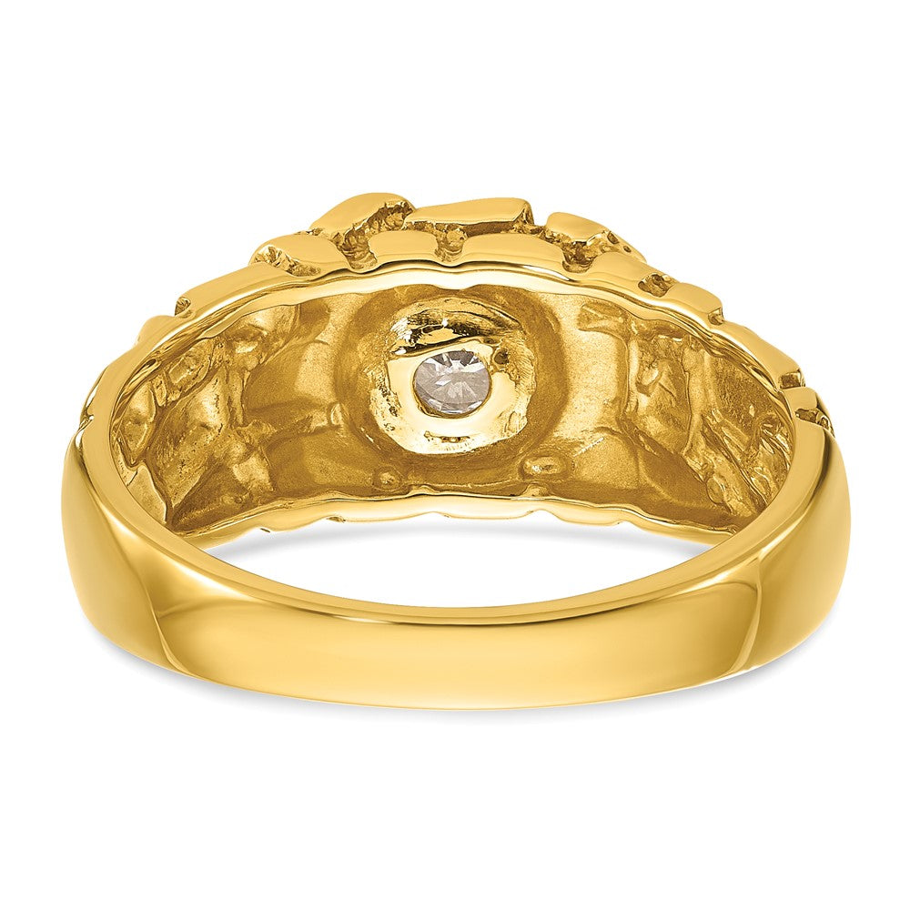 14K Gelbgold Herren-Ring mit Diamant-Nugget, 0,16 ct