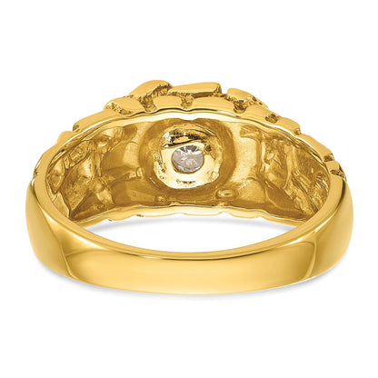 14K Gelbgold Herren-Ring mit Diamant-Nugget, 0,16 ct