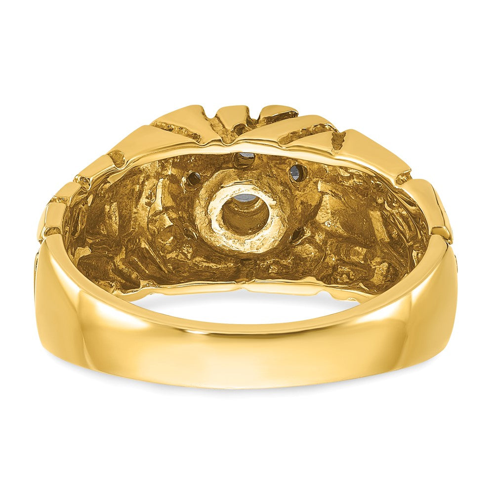 14K Bicolor Gold Herren-Diamant-Nugget-Cluster-Ring, 0,5K, komplett besetzt