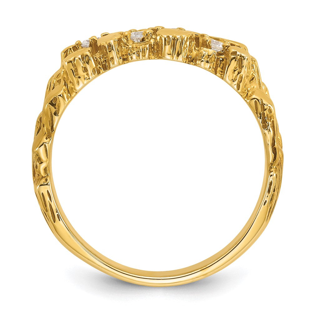 14K Gelbgold Herren-Ring mit 0,33K Diamant-Nugget, komplett