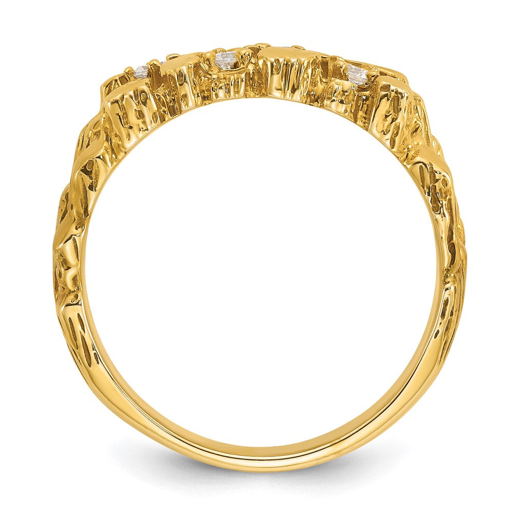 10K Gelbgold Ibgoodman Herren Diamant Nugget Komplett Ring