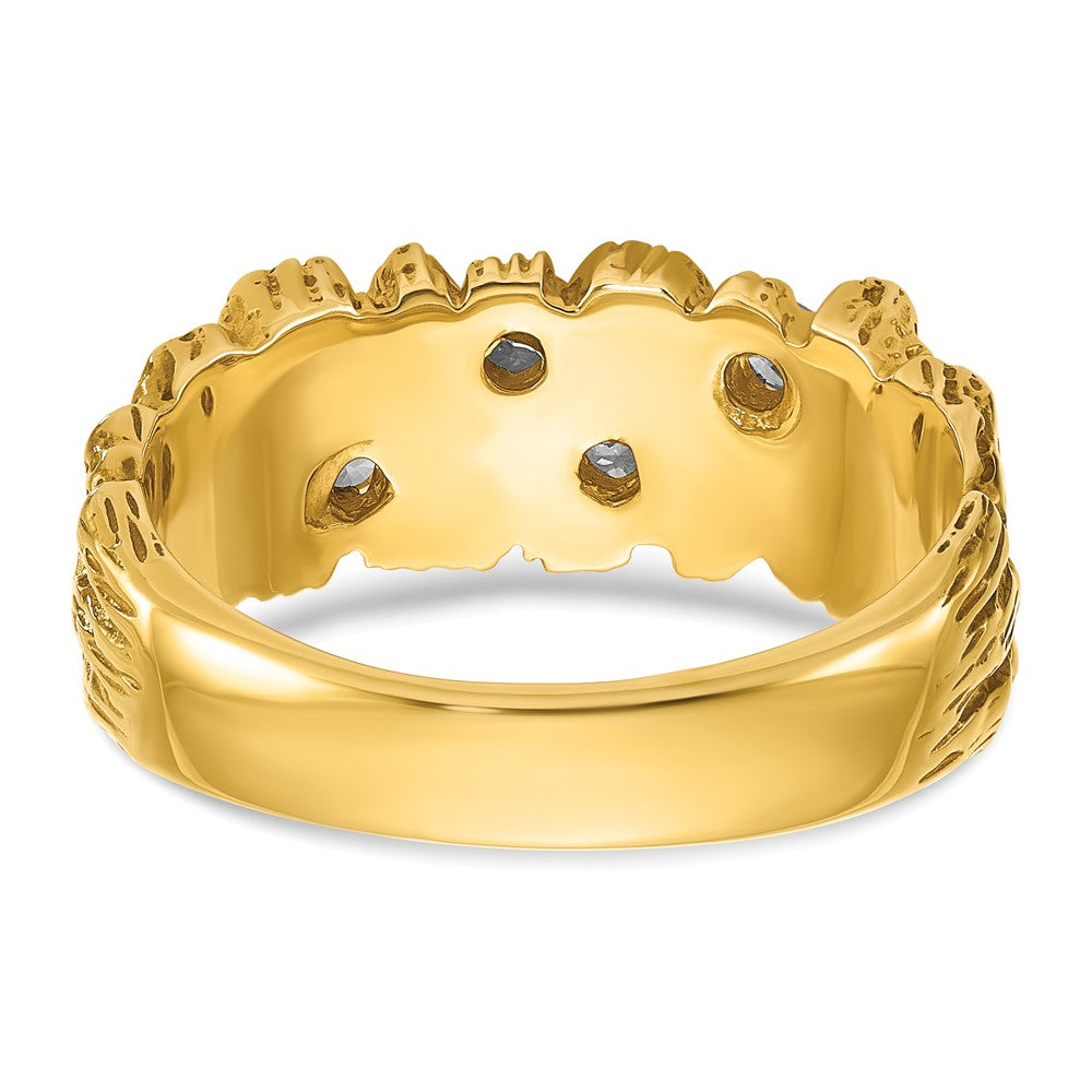 14K Gelbgold Herren-Ring mit 0,33K Diamant-Nugget, komplett
