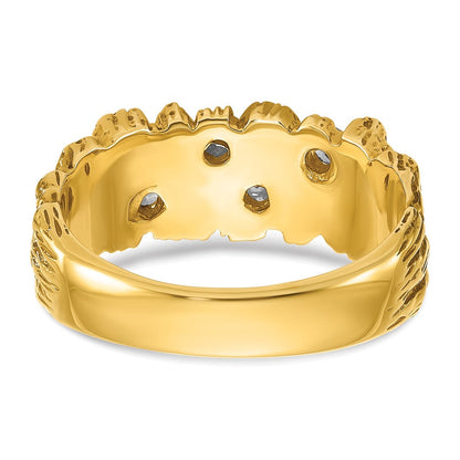 14K Gelbgold Herren-Ring mit 0,33K Diamant-Nugget, komplett