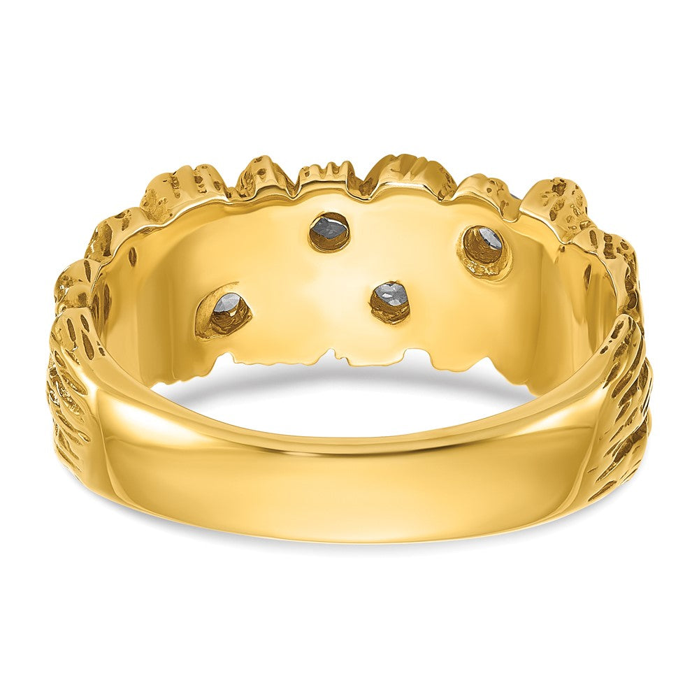 10K Gelbgold Ibgoodman Herren Diamant Nugget Komplett Ring
