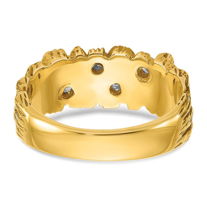 10K Gelbgold Ibgoodman Herren Diamant Nugget Komplett Ring