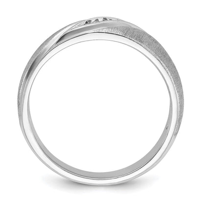 14K Weißgold Ring mit 0,067 ct. Labor-gewachsenem Diamant VS/SI+ G+, poliert und satiniert, für Herren