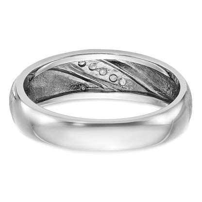 14K Weißgold Ring mit 0,067 ct. Labor-gewachsenem Diamant VS/SI+ G+, poliert und satiniert, für Herren