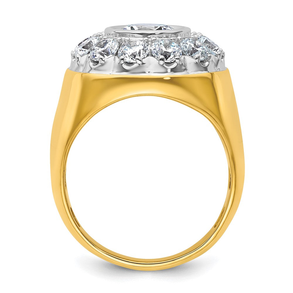 14K Bicolor Herren-Cluster-Ring mit 2,5 ct. Laborgezüchteten Diamanten, VS/SI+ G+