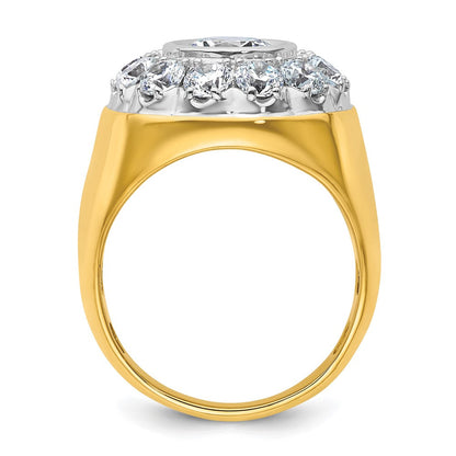 14K Bicolor Herren-Cluster-Ring mit 2,5 ct. Laborgezüchteten Diamanten, VS/SI+ G+