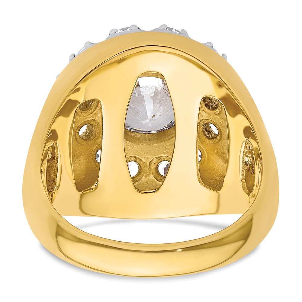 14K Bicolor Herren-Cluster-Ring mit 2,5 ct. Laborgezüchteten Diamanten, VS/SI+ G+