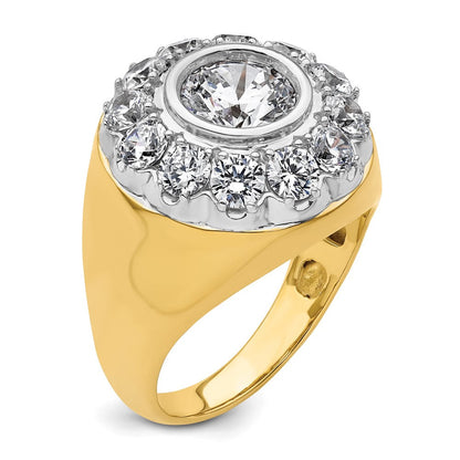 14K Bicolor Herren-Cluster-Ring mit 2,5 ct. Laborgezüchteten Diamanten, VS/SI+ G+