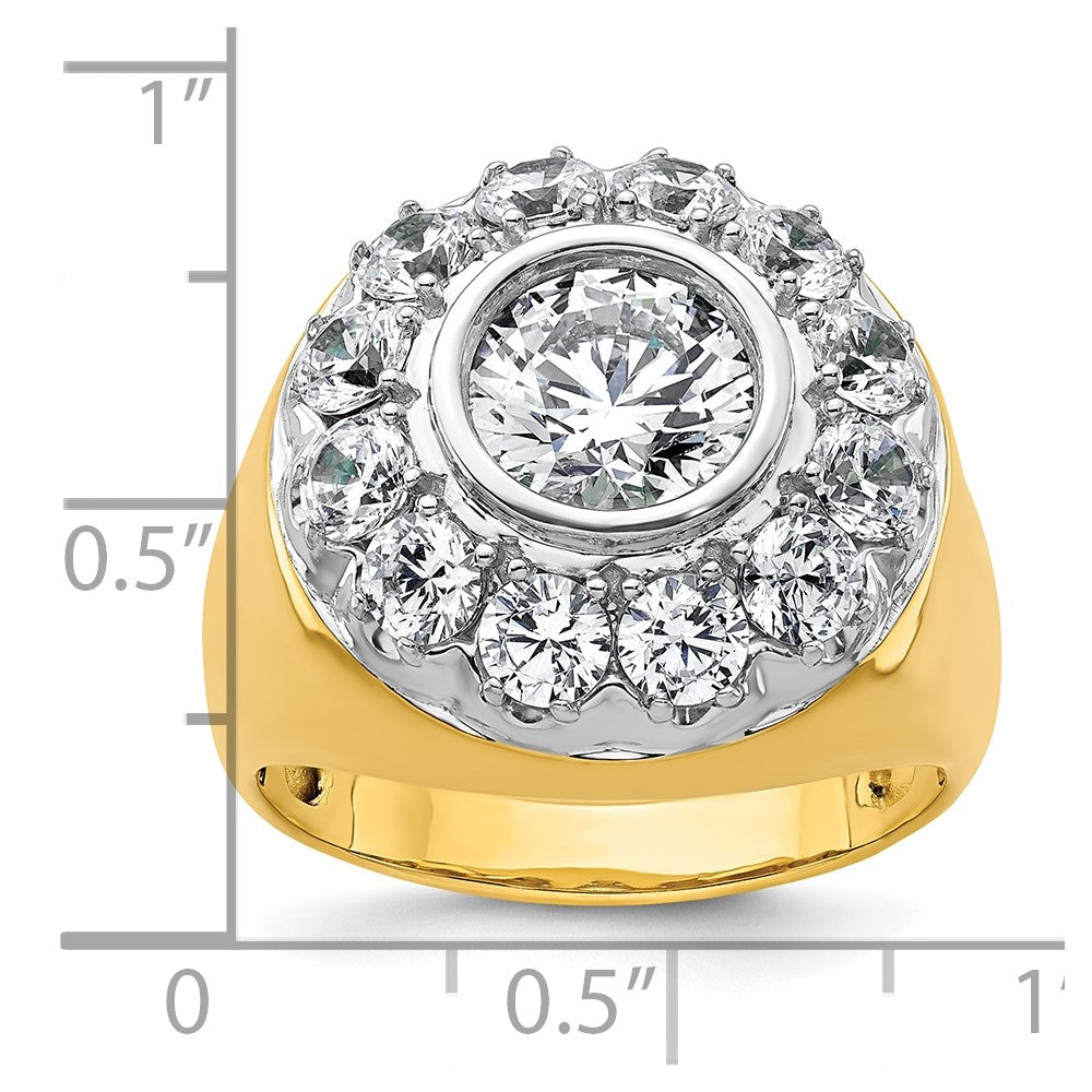 14K Bicolor Herren-Cluster-Ring mit 2,5 ct. Laborgezüchteten Diamanten, VS/SI+ G+