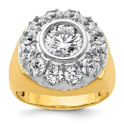 14K Bicolor Herren-Cluster-Ring mit 2,5 ct. Laborgezüchteten Diamanten, VS/SI+ G+