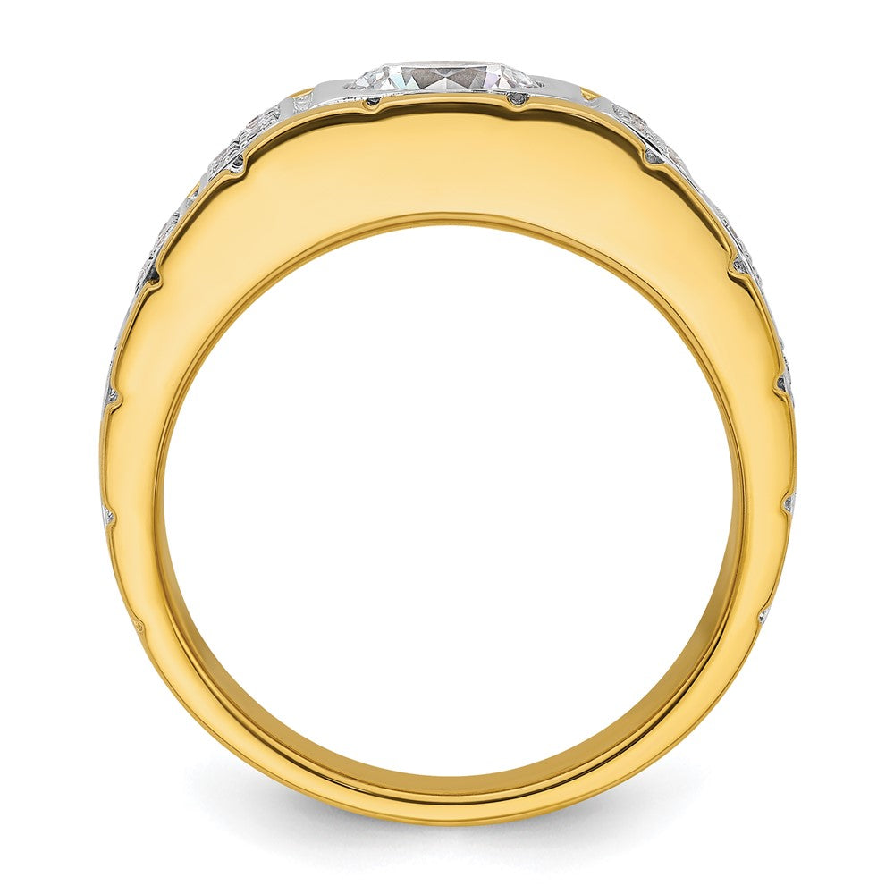 14K Bicolor Herrenring mit 1,625 ct. Labordiamant VS/SI+ G+, poliert und satiniert