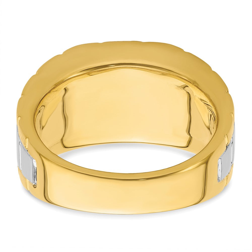 14K Bicolor Herrenring mit 1,625 ct. Labordiamant VS/SI+ G+, poliert und satiniert