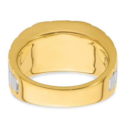 14K Bicolor Herrenring mit 1,625 ct. Labordiamant VS/SI+ G+, poliert und satiniert