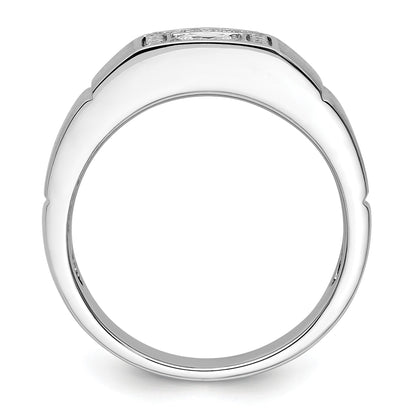 14K Weißgold Herrenring mit 1 ct. Labor-gezüchteten Diamanten VS/SI+ G+