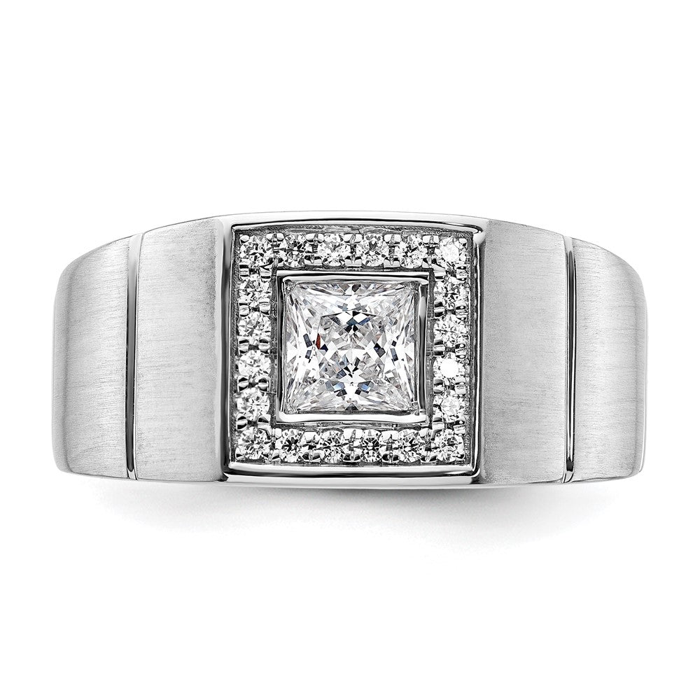 14K Weißgold Herrenring mit 1 ct. Labor-gezüchteten Diamanten VS/SI+ G+