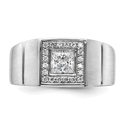 14K Weißgold Herrenring mit 1 ct. Labor-gezüchteten Diamanten VS/SI+ G+