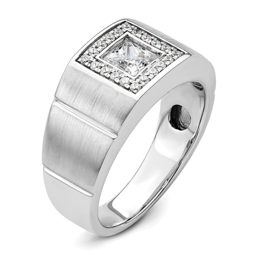 14K Weißgold Herrenring mit 1 ct. Labor-gezüchteten Diamanten VS/SI+ G+