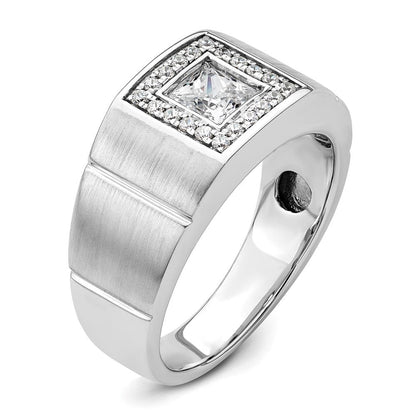 14K Weißgold Herrenring mit 1 ct. Labor-gezüchteten Diamanten VS/SI+ G+