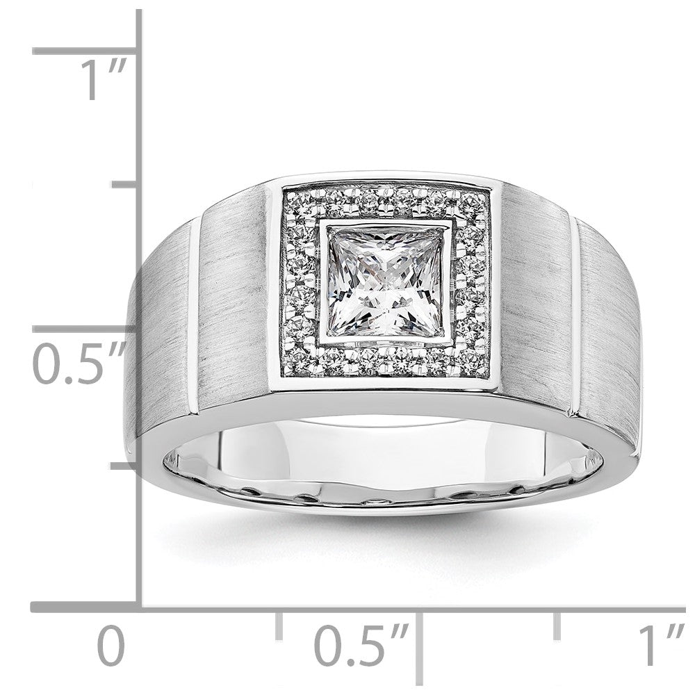 14K Weißgold Herrenring mit 1 ct. Labor-gezüchteten Diamanten VS/SI+ G+