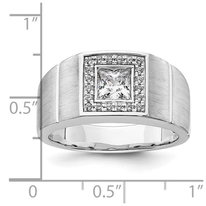 14K Weißgold Herrenring mit 1 ct. Labor-gezüchteten Diamanten VS/SI+ G+