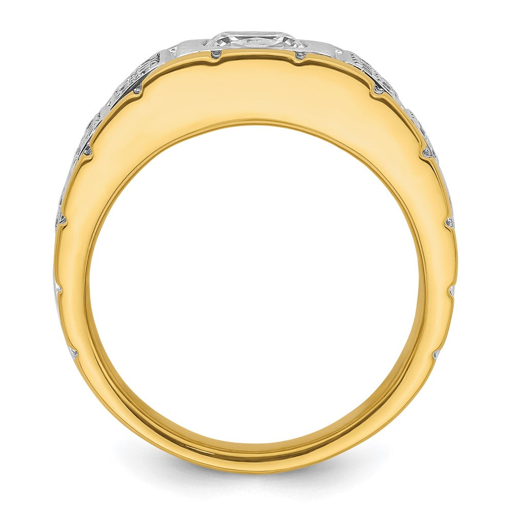 14K Bicolor Herrenring mit 1,375 ct. laborgezüchtetem Diamant, VS/SI+ G+, poliert