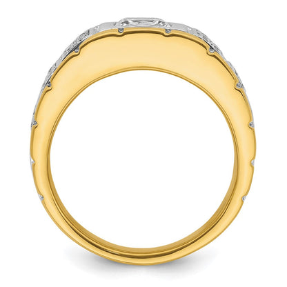 14K Bicolor Herrenring mit 1,375 ct. laborgezüchtetem Diamant, VS/SI+ G+, poliert