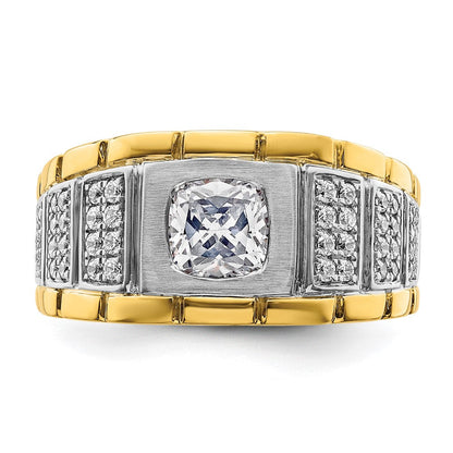 14K Bicolor Herrenring mit 1,375 ct. laborgezüchtetem Diamant, VS/SI+ G+, poliert
