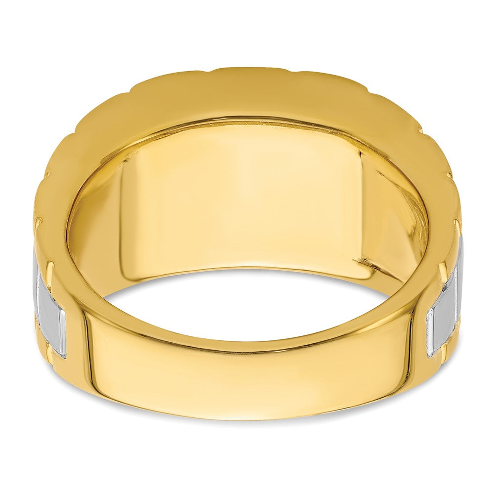 14K Bicolor Herrenring mit 1,375 ct. laborgezüchtetem Diamant, VS/SI+ G+, poliert