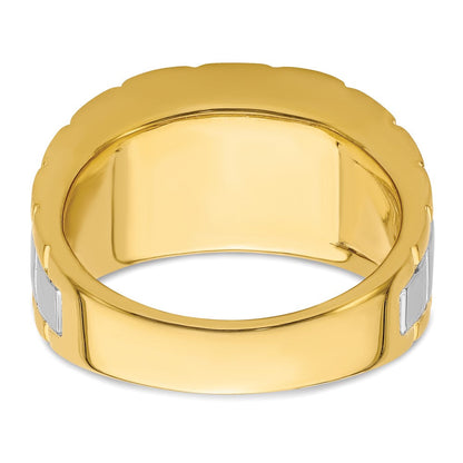 14K Bicolor Herrenring mit 1,375 ct. laborgezüchtetem Diamant, VS/SI+ G+, poliert