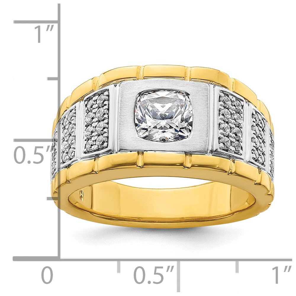 14K Bicolor Herrenring mit 1,375 ct. laborgezüchtetem Diamant, VS/SI+ G+, poliert