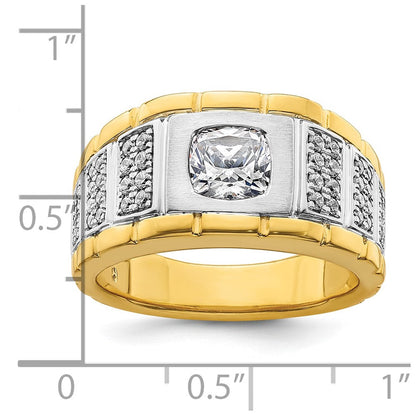 14K Bicolor Herrenring mit 1,375 ct. laborgezüchtetem Diamant, VS/SI+ G+, poliert