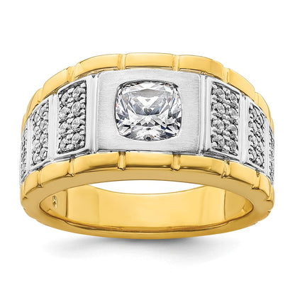 14K Bicolor Herrenring mit 1,375 ct. laborgezüchtetem Diamant, VS/SI+ G+, poliert