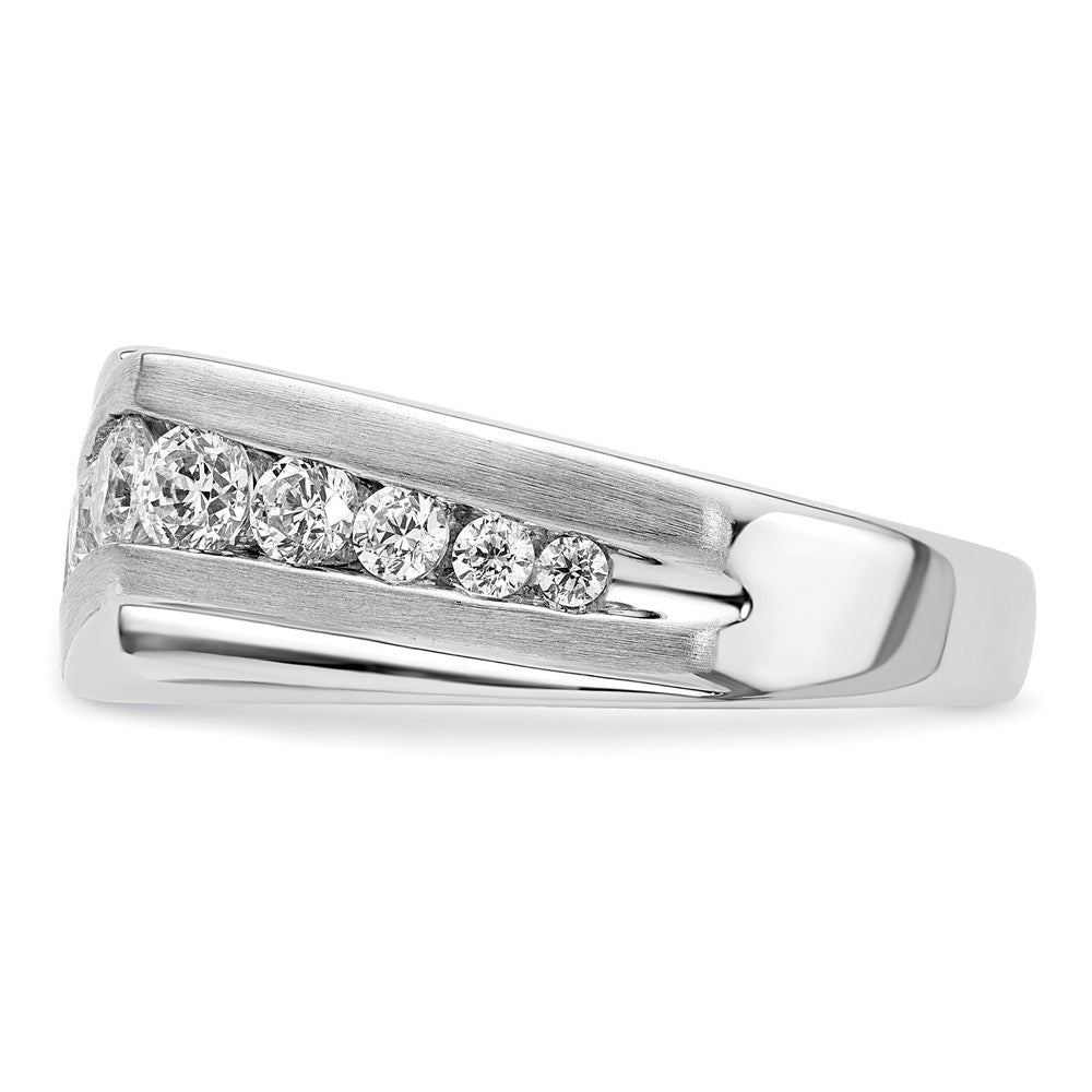 14K Weißgold Herrenring mit 1 0,38 ct. im Labor gezüchteten Diamanten VS/SI+ G+, satiniert