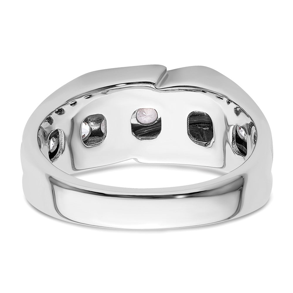14K Weißgold Herrenring mit 1 0,38 ct. im Labor gezüchteten Diamanten VS/SI+ G+, satiniert