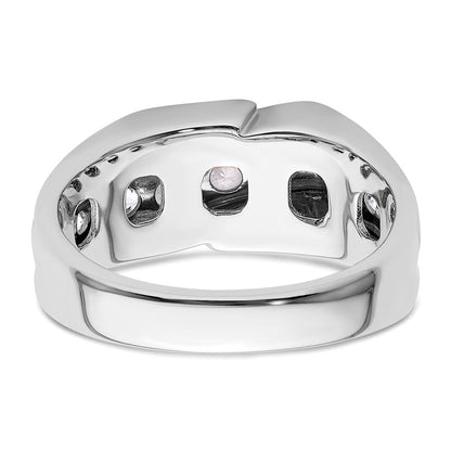 14K Weißgold Herrenring mit 1 0,38 ct. im Labor gezüchteten Diamanten VS/SI+ G+, satiniert