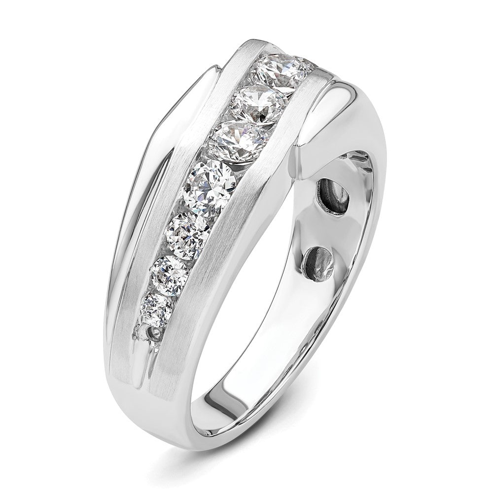 14K Weißgold Herrenring mit 1 0,38 ct. im Labor gezüchteten Diamanten VS/SI+ G+, satiniert