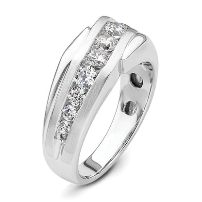 14K Weißgold Herrenring mit 1 0,38 ct. im Labor gezüchteten Diamanten VS/SI+ G+, satiniert