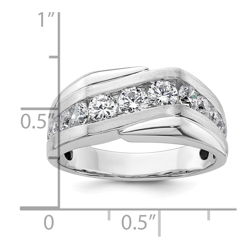 14K Weißgold Herrenring mit 1 0,38 ct. im Labor gezüchteten Diamanten VS/SI+ G+, satiniert