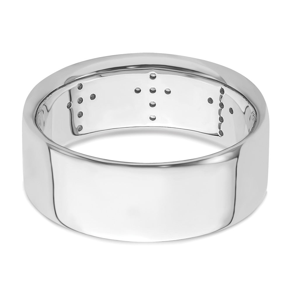 14K Weißgold Herrenring mit 0,2 ct. Labor-gezüchteten Diamanten VS/SI+ G+ Kreuz