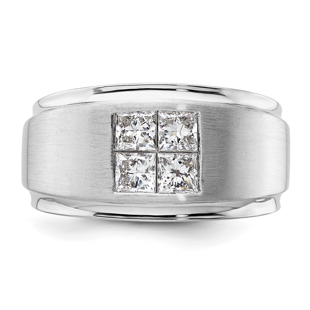 14K Weißgold Herrenring mit 0,875 ct. im Labor gezüchteten Diamanten VS/SI+ G+