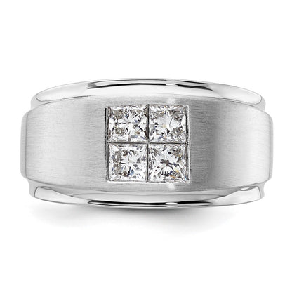 14K Weißgold Herrenring mit 0,875 ct. im Labor gezüchteten Diamanten VS/SI+ G+
