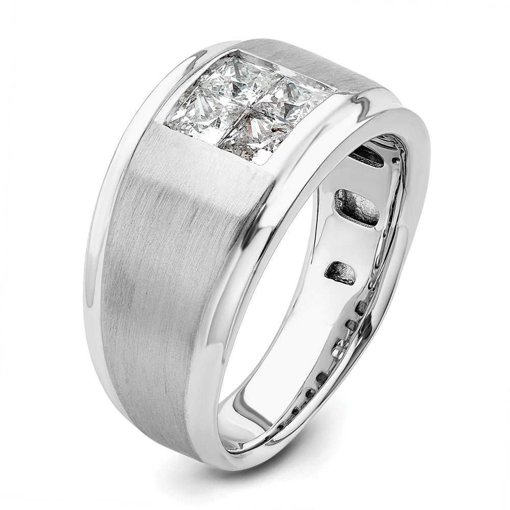 14K Weißgold Herrenring mit 0,875 ct. im Labor gezüchteten Diamanten VS/SI+ G+