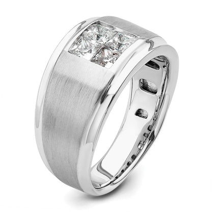 14K Weißgold Herrenring mit 0,875 ct. im Labor gezüchteten Diamanten VS/SI+ G+